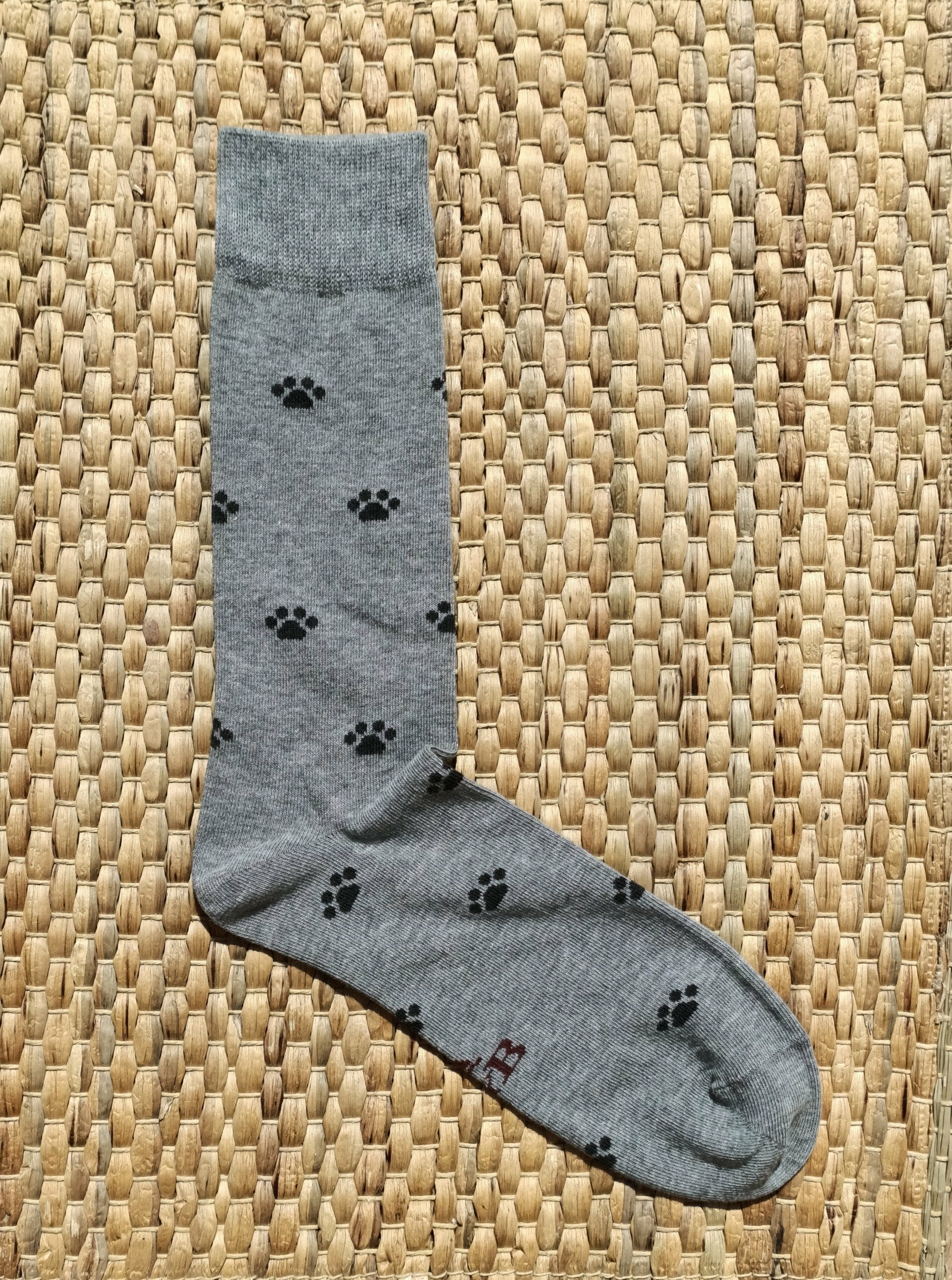 CALCETINES HUELLAS GRIS B2B