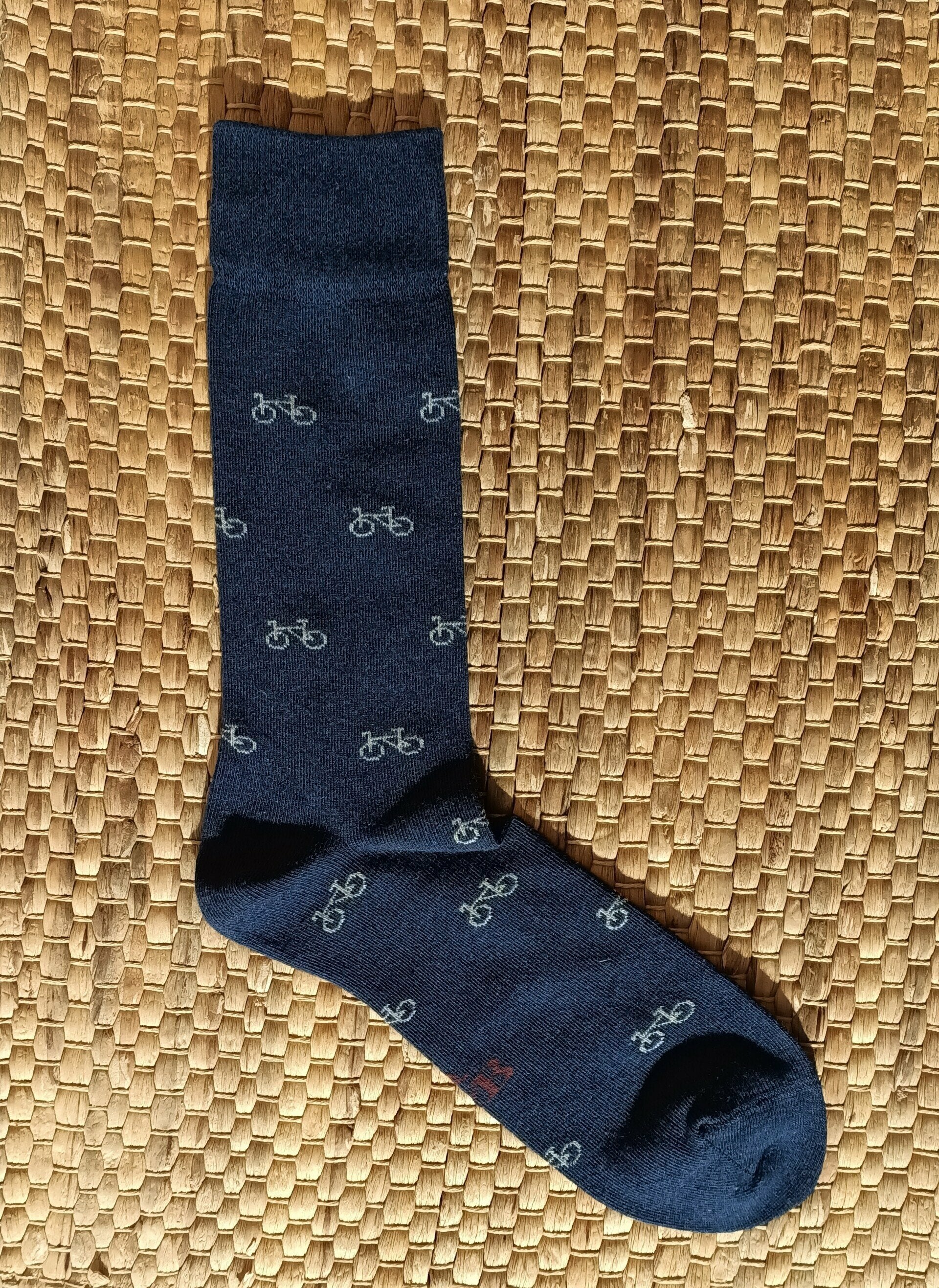 CALCETINES BICICLETA AZUL MARINO-GRIS B2B