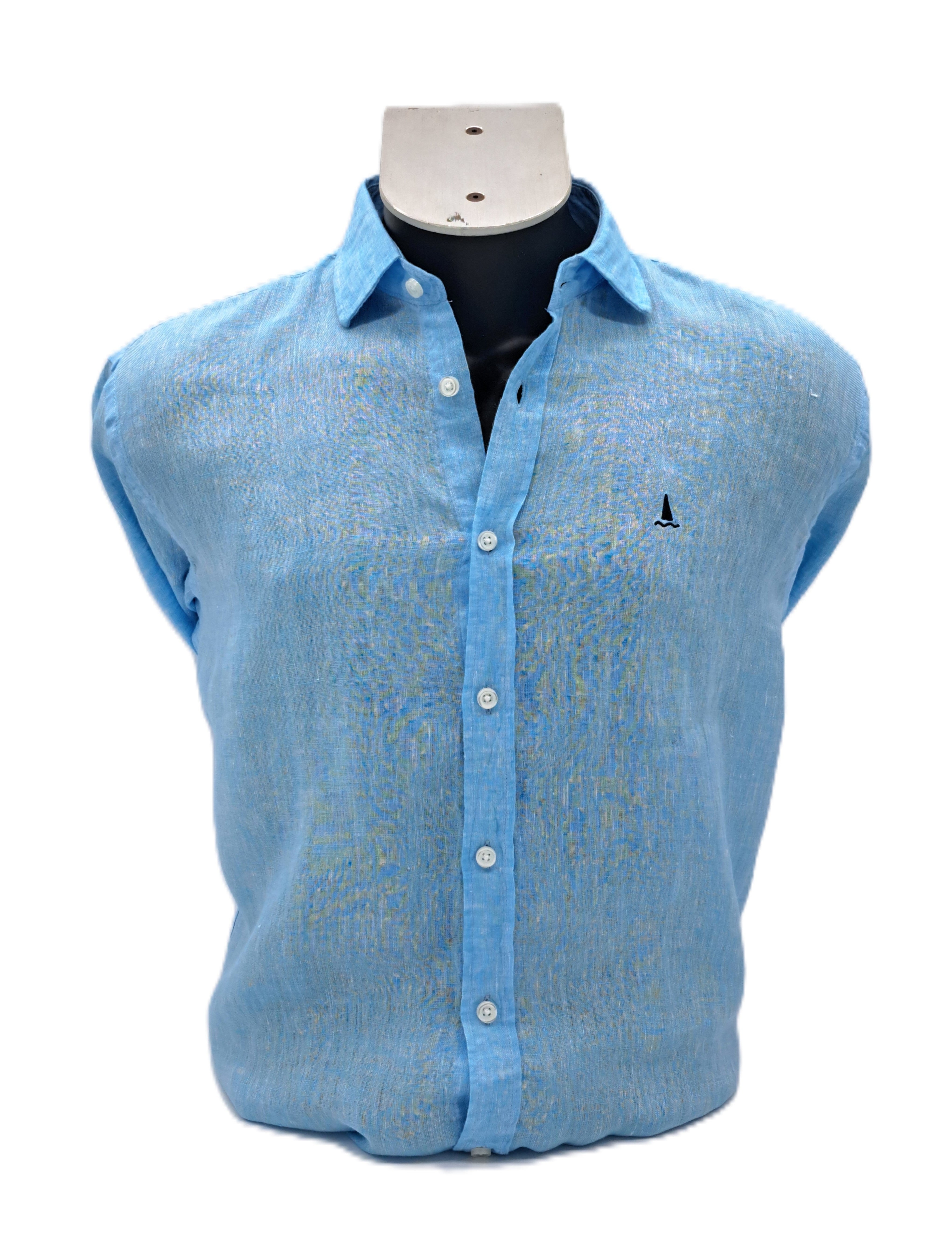 CAMISA LINO AZUL TURQUESA