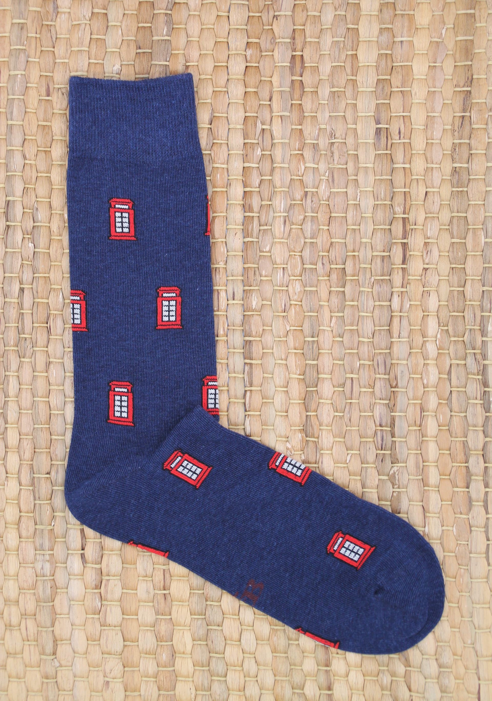 CALCETINES CABINA LONDRES AZUL MARINO B2B