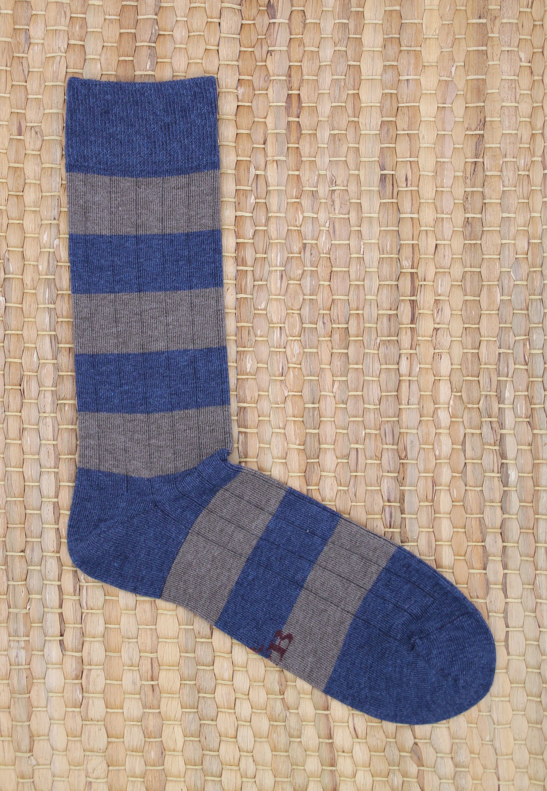 CALCETINES CANALÉ RAYAS AZUL MARINO - MARRÓN B2B