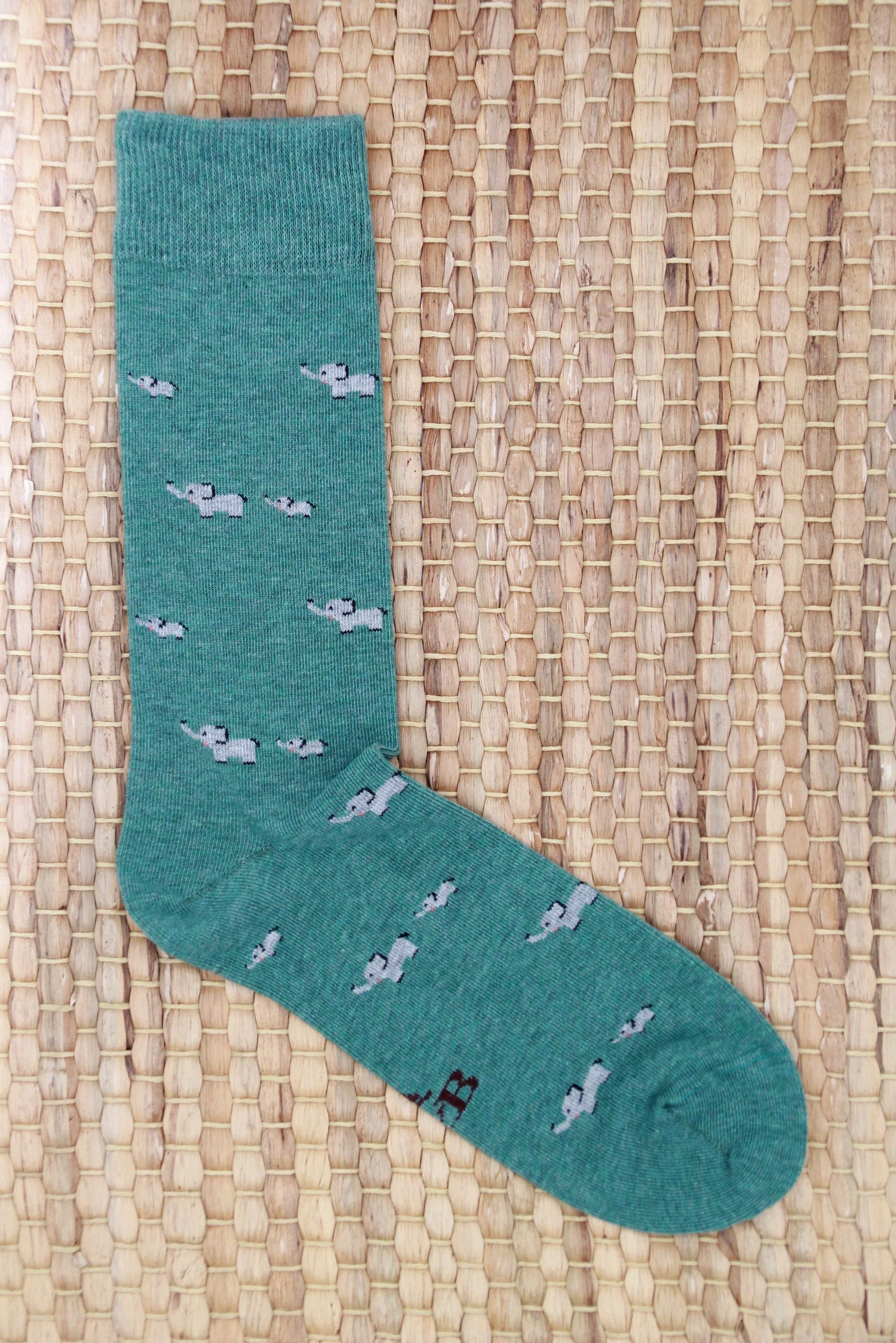 CALCETINES ELEFANTES VERDE B2B
