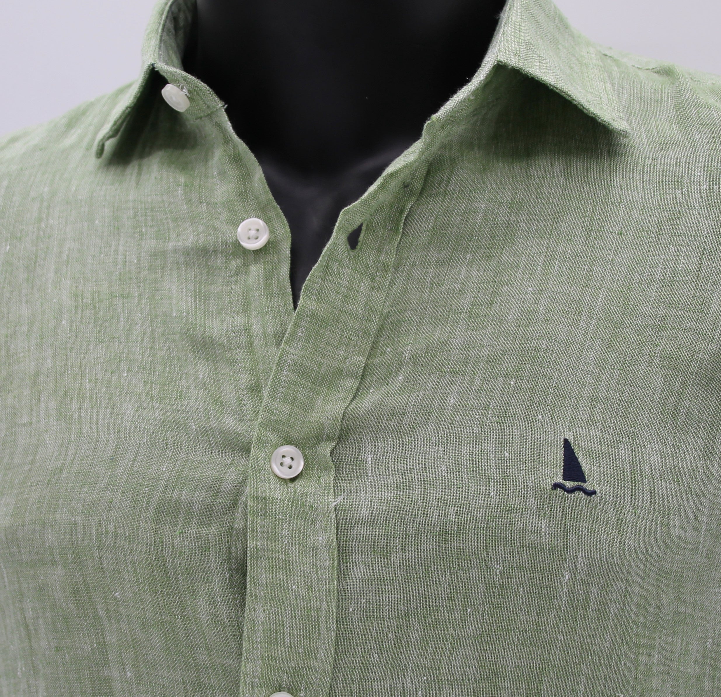 CAMISA LINO VERDE SALVIA