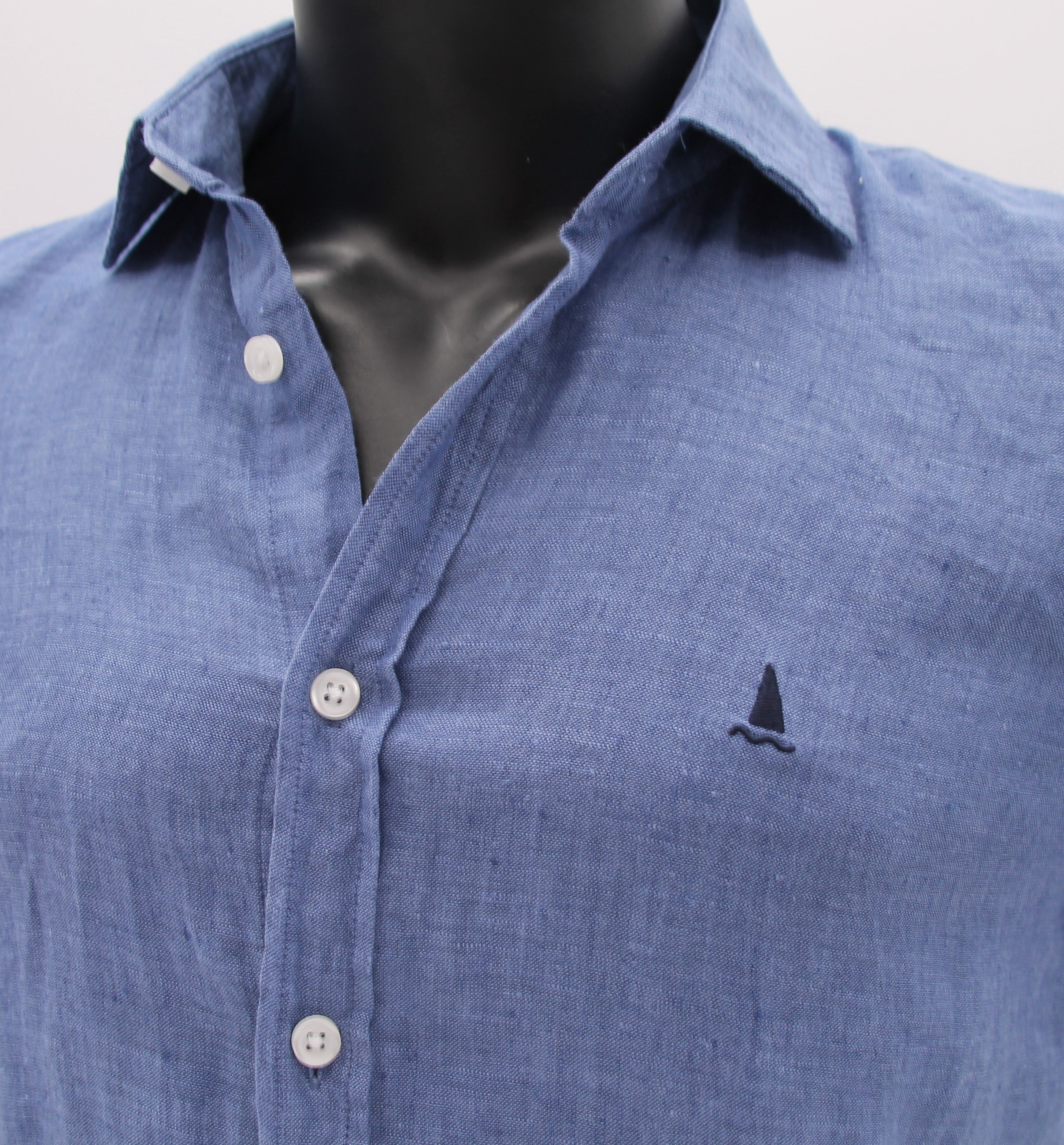CAMISA LINO AZUL ÍNDIGO
