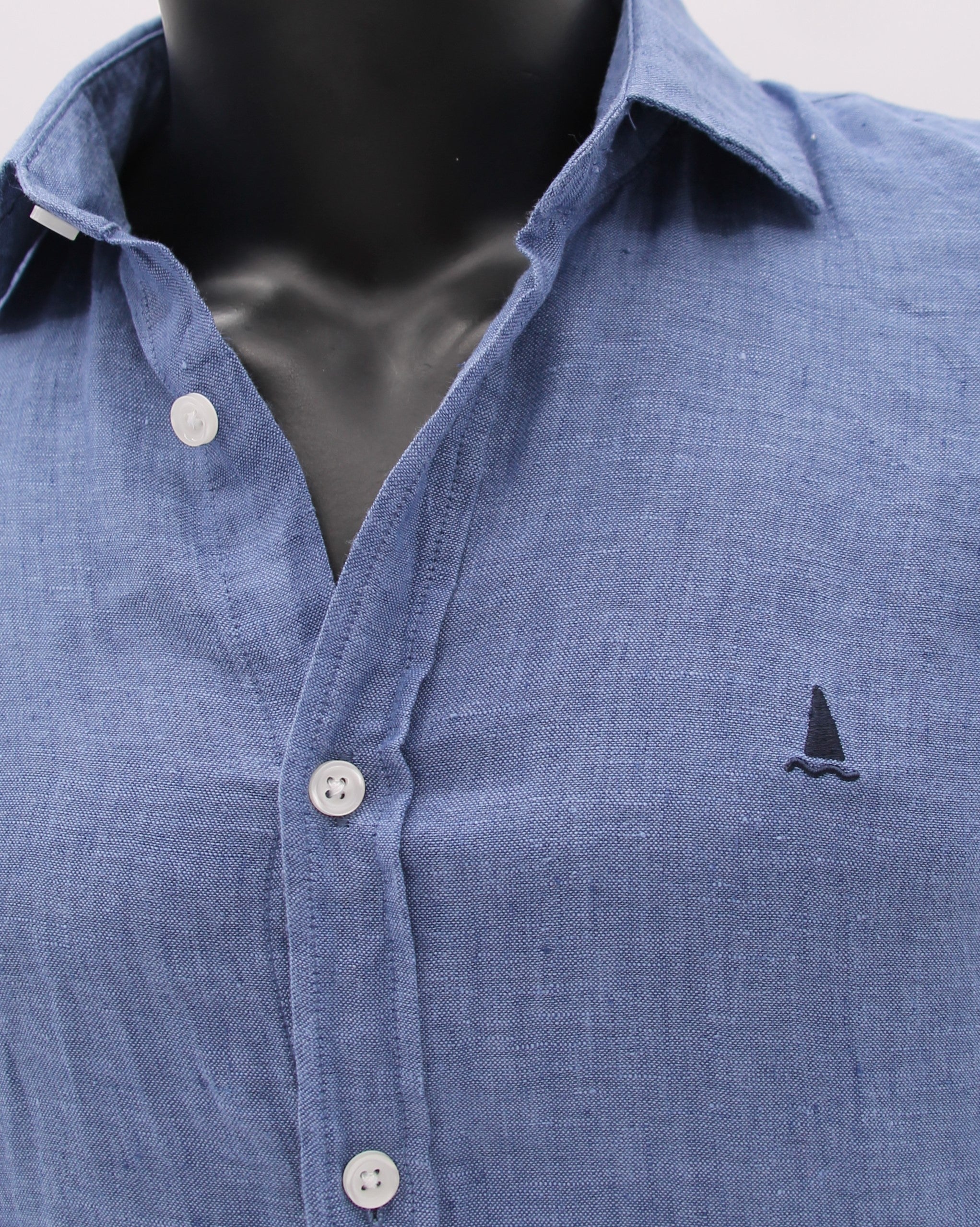 CAMISA LINO AZUL ÍNDIGO