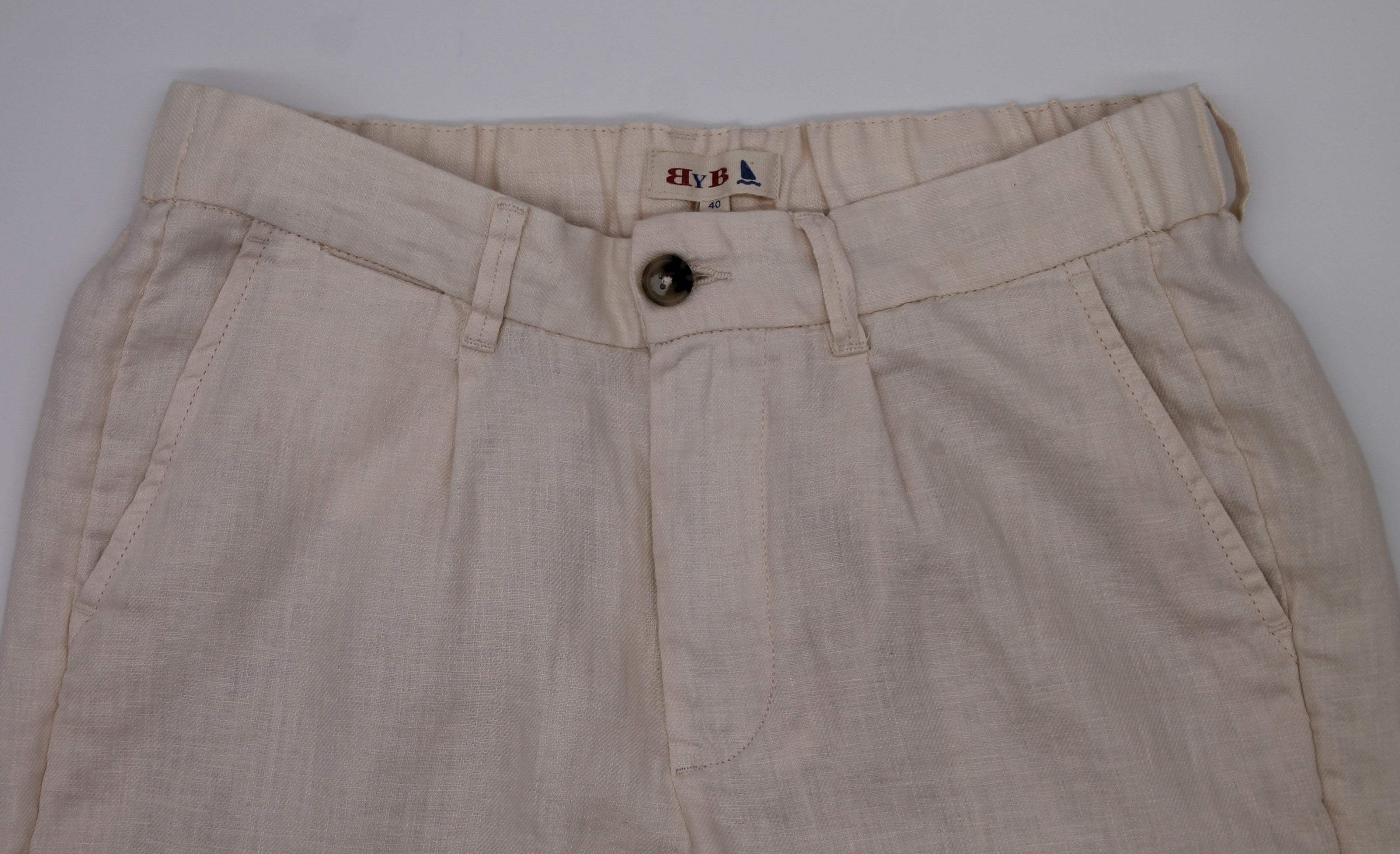 Beige linen Bermuda