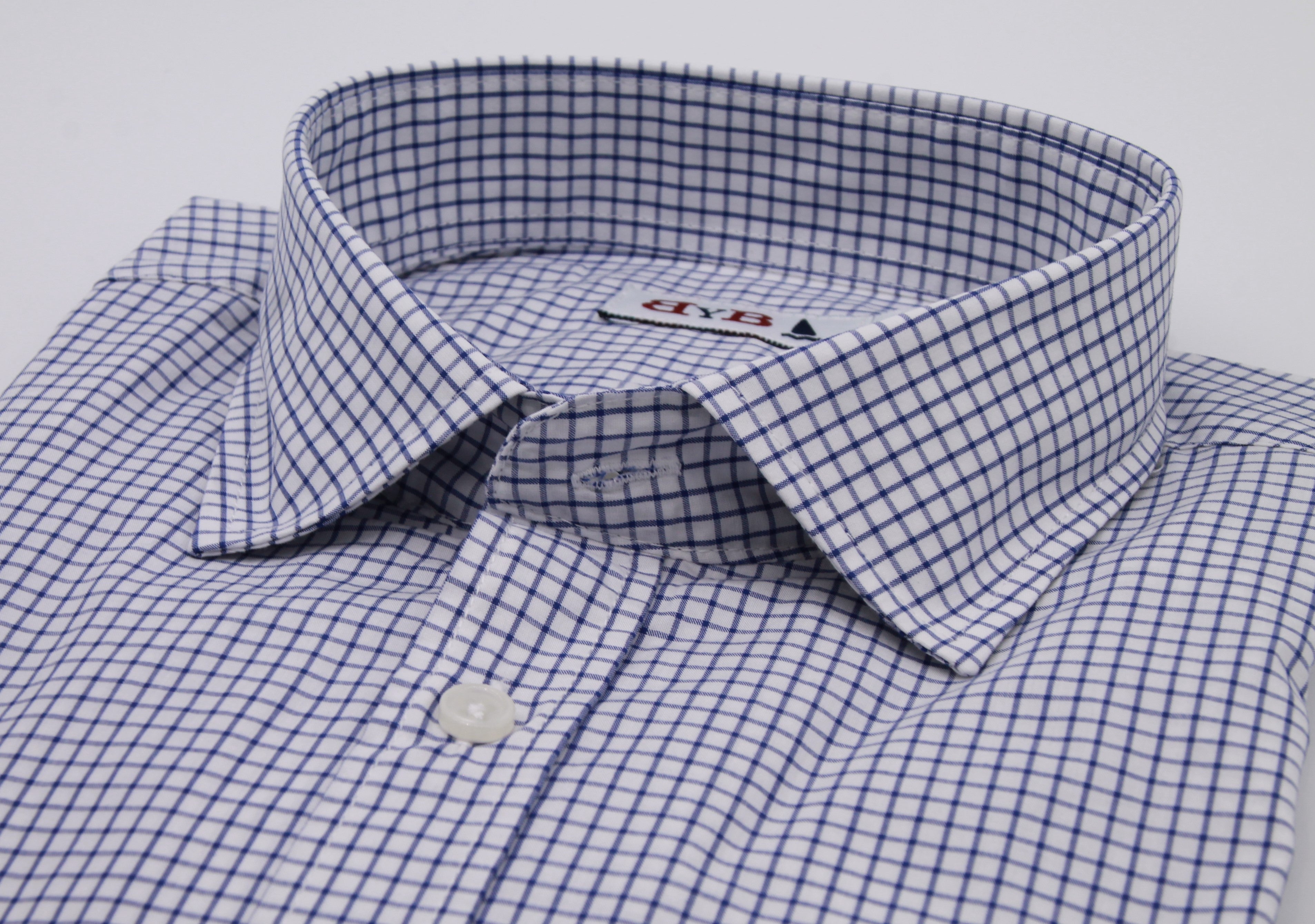 CAMISA CONTORNO CUADRO AZUL