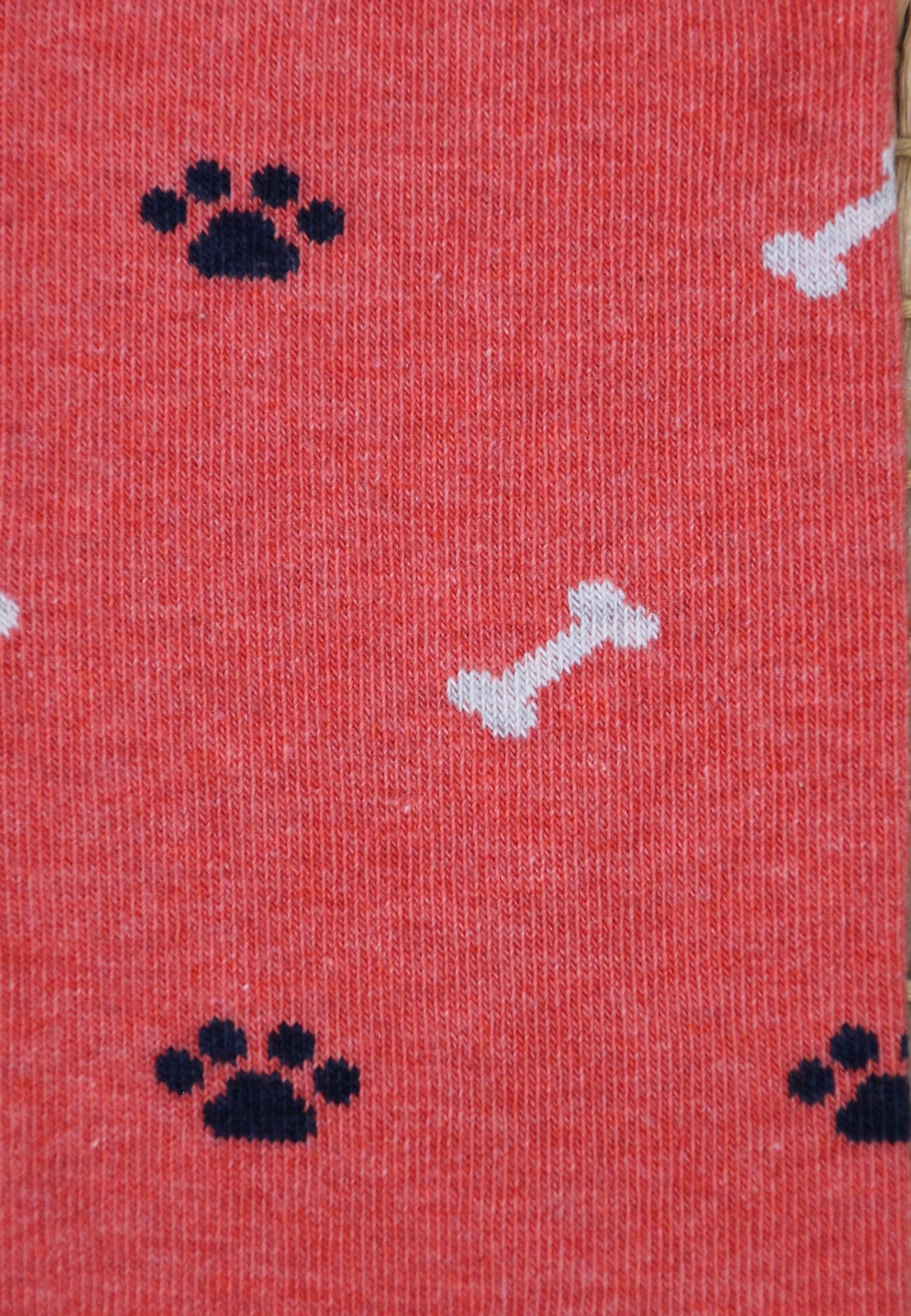 CALCETINES HUELLAS Y HUESOS CORAL B2B