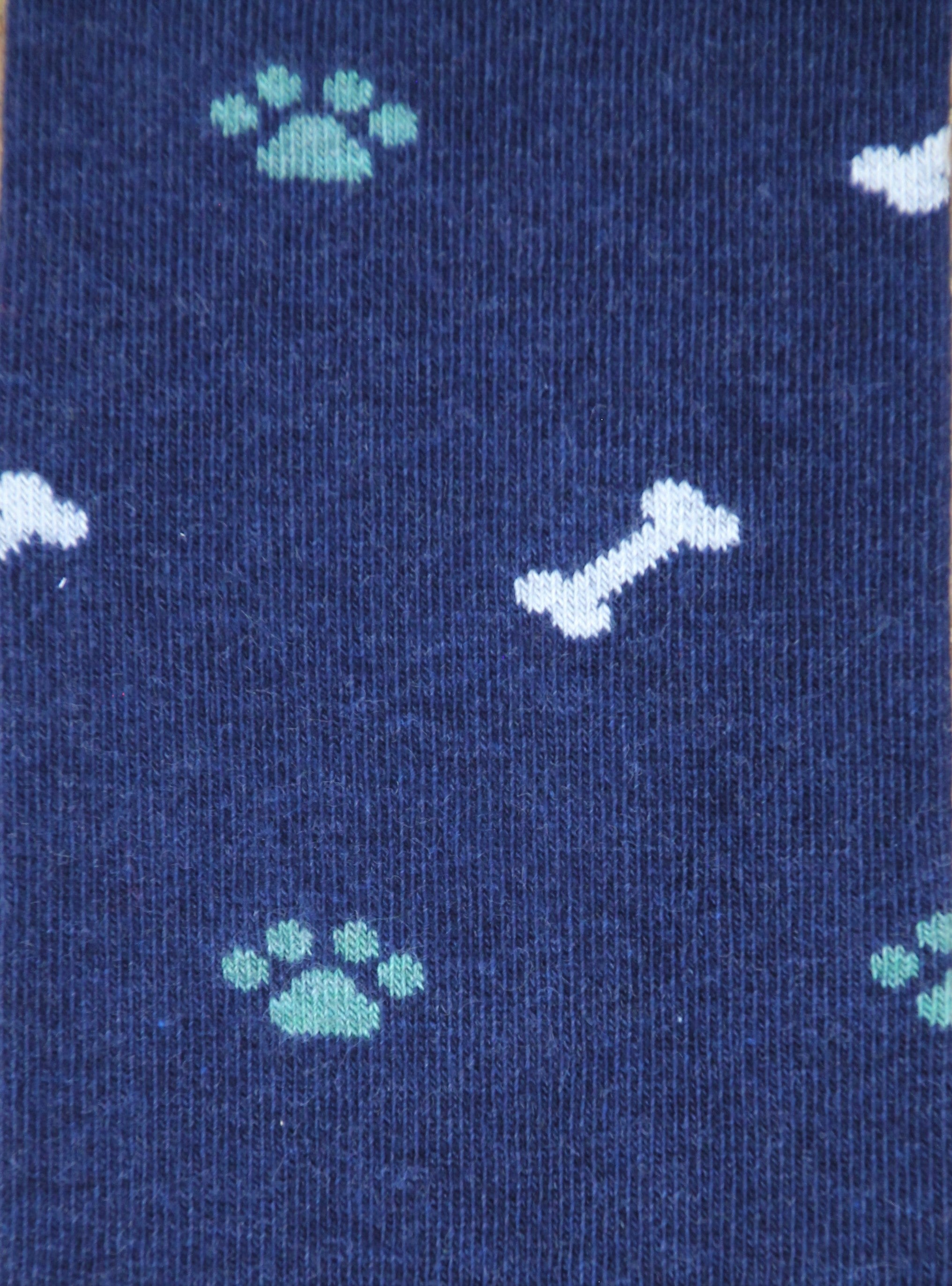 CALCETINES HUELLAS Y HUESOS AZUL MARINO-VERDE Y BLANCO B2B