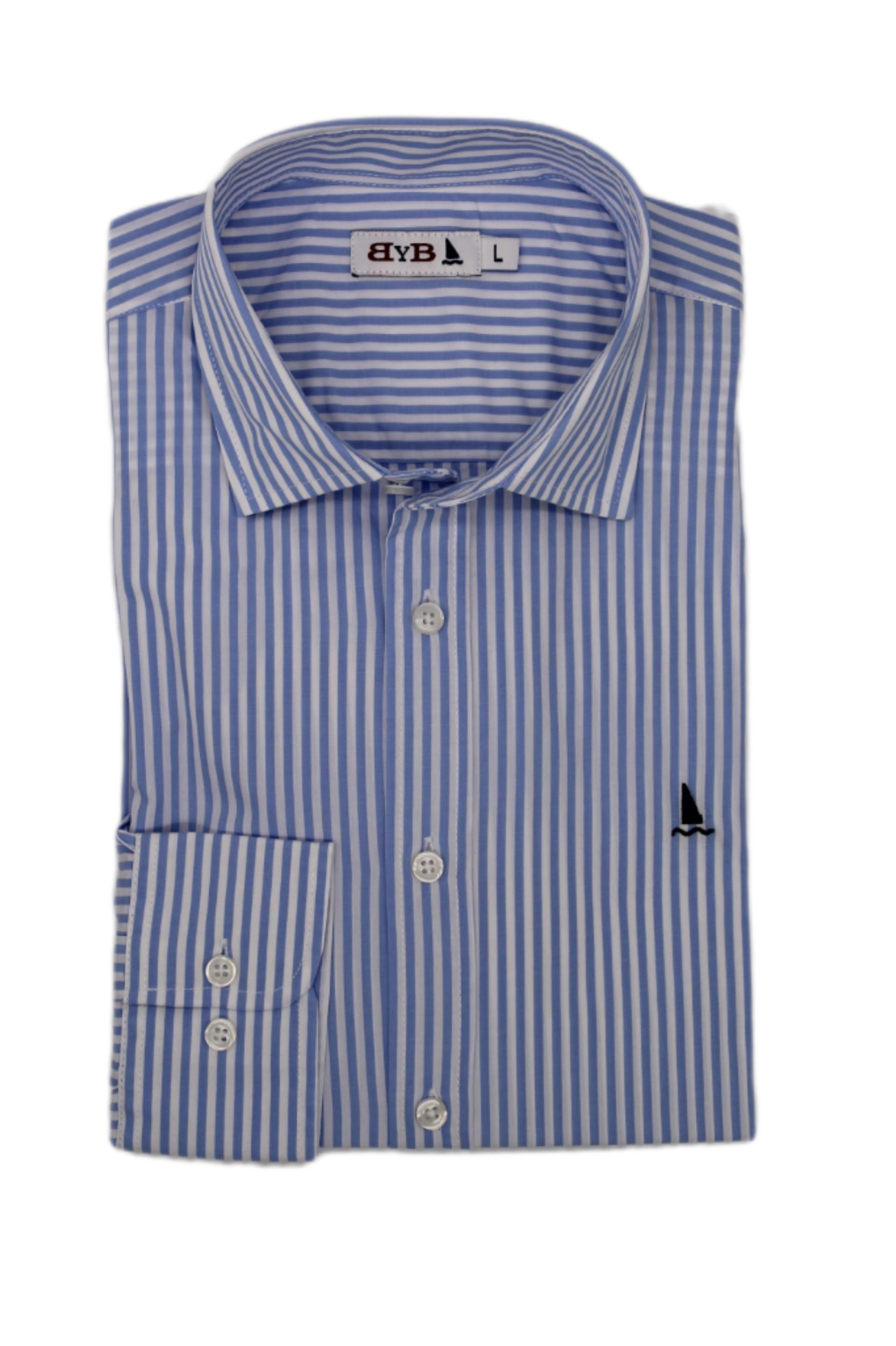 CAMISA RAYAS AZUL CLARO Y BLANCAS