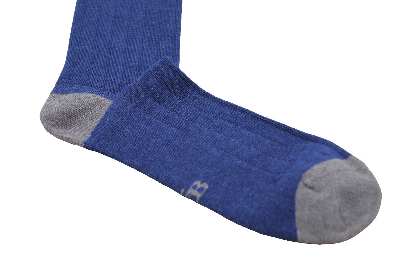 CALCETINES LARGOS CANALÉ AZUL MARINO - MARRÓN