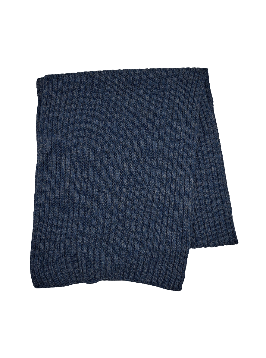 BUFANDA JASPEADA AZUL -GRIS