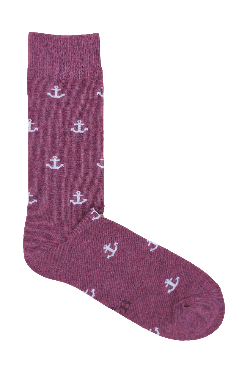 CALCETINES ANCLAS BERENJENA
