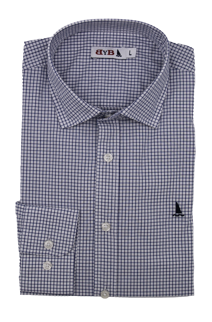CAMISA CONTORNO CUADRO AZUL