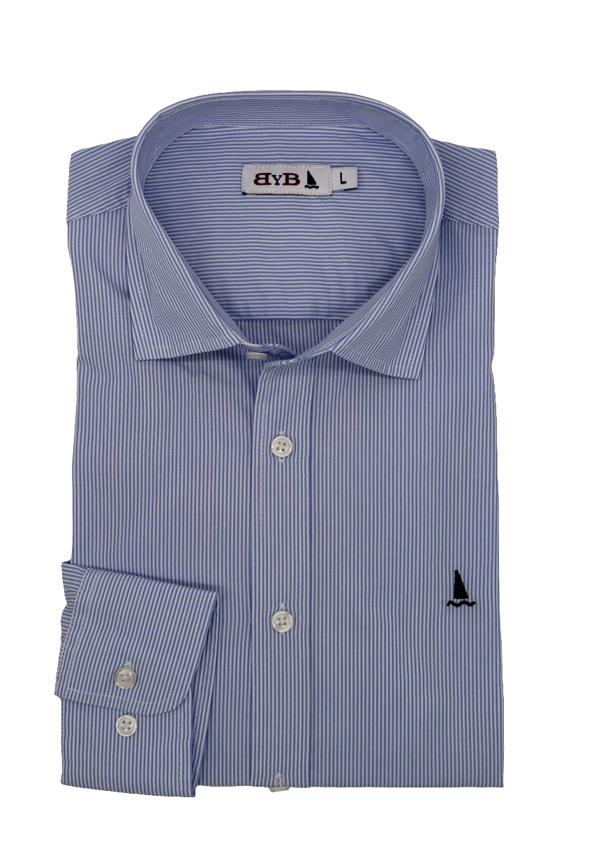 CAMISA RAYAS FINAS AZUL Y BLANCA