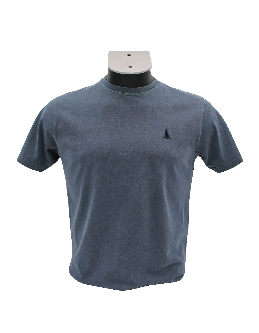 CAMISETA AZUL NOCHE LOGO BORDADO
