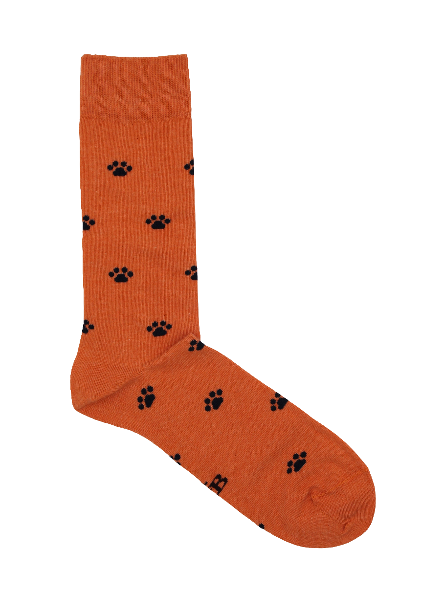 CALCETINES HUELLAS NARANJA
