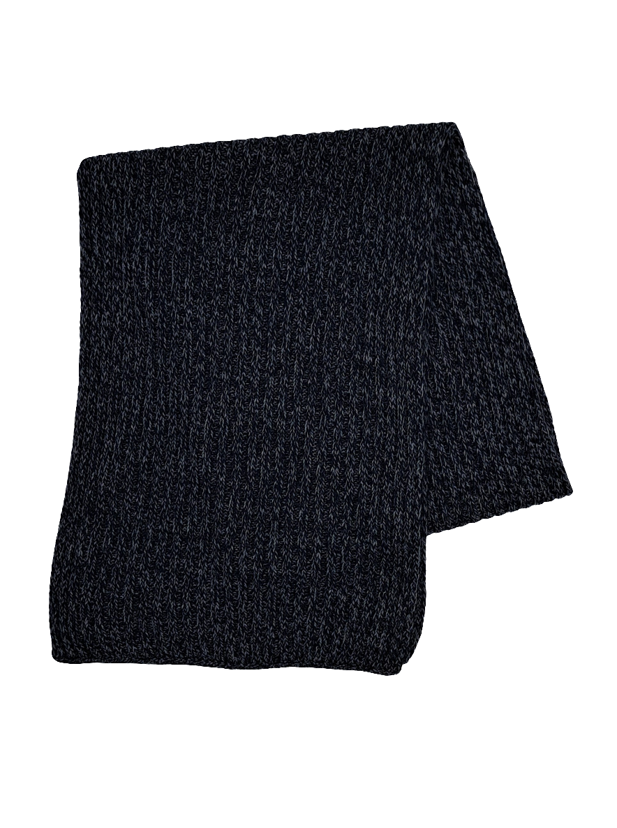 BUFANDA JASPEADA AZUL MARINO -GRIS