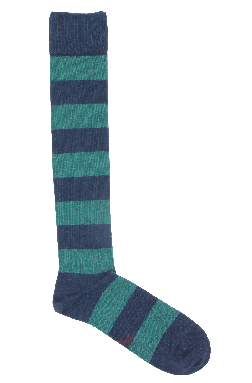 CALCETINES LARGOS CANALÉ RAYAS AZUL MARINO - VERDE
