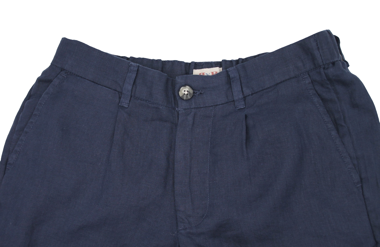 NAVY BLUE LINEN BERMUDA