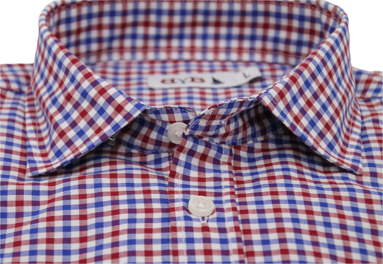 CAMISA CUADRO VICHY GRANATE, AZUL Y BLANCO