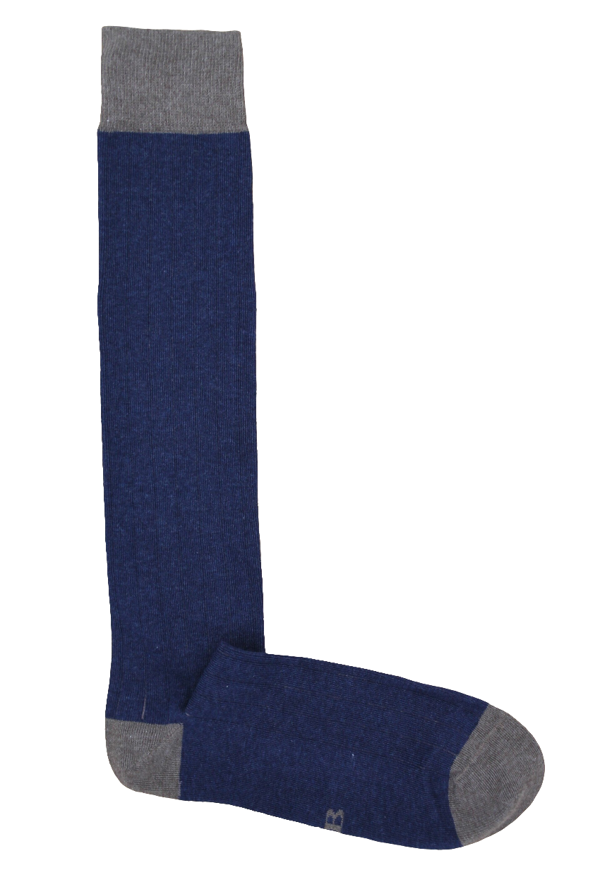 CALCETINES LARGOS CANALÉ AZUL MARINO - MARRÓN