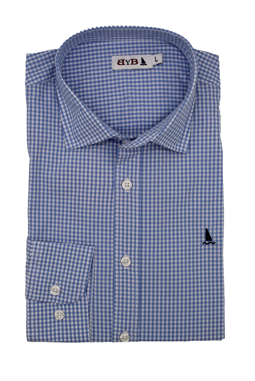 CAMISA CUADRO VICHY AZUL CLARO