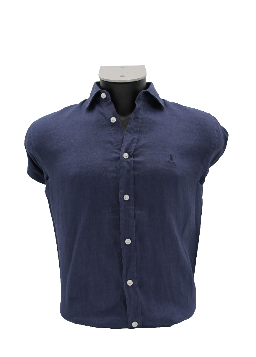 CAMISA LINO AZUL MARINO