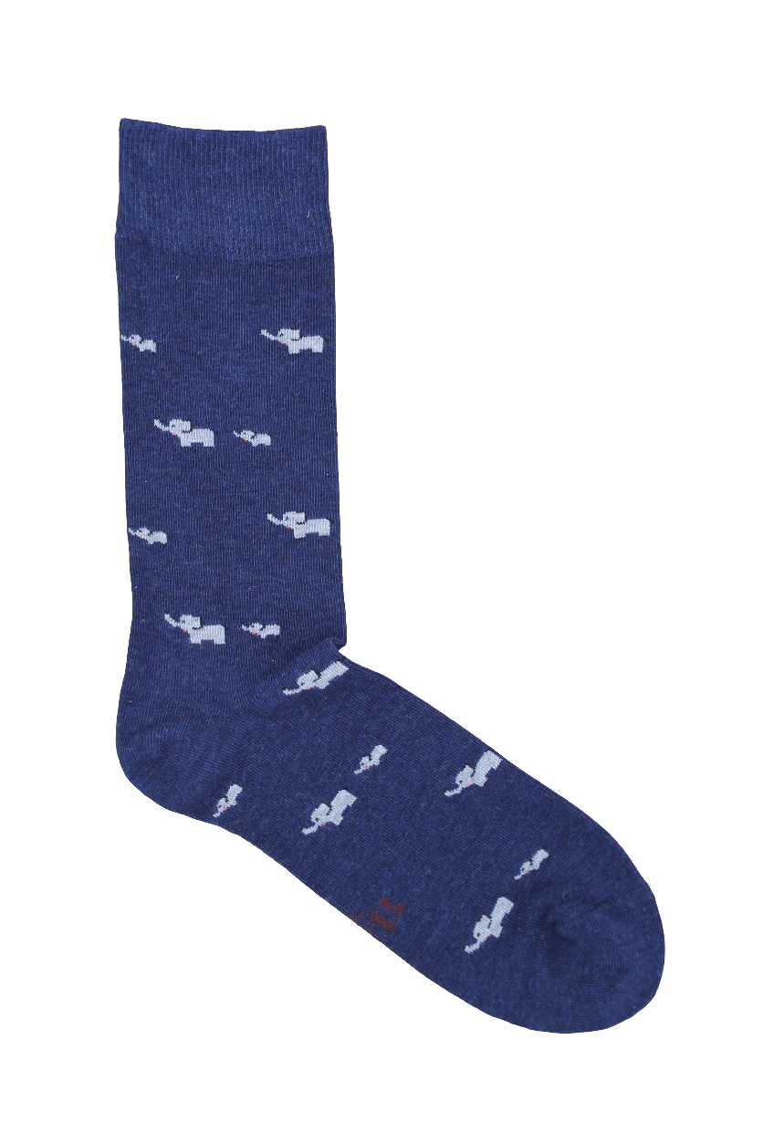 CALCETINES ELEFANTES AZUL MARINO