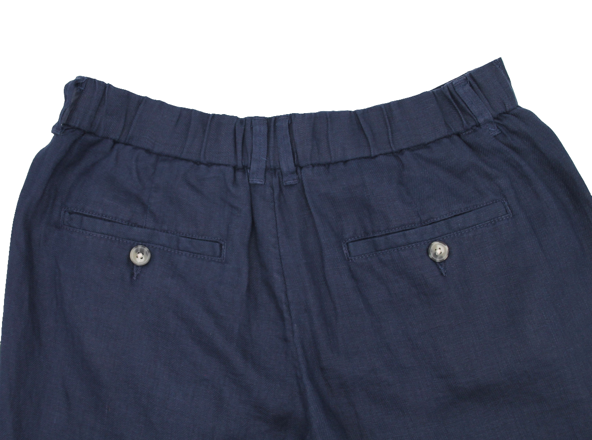 NAVY BLUE LINEN BERMUDA