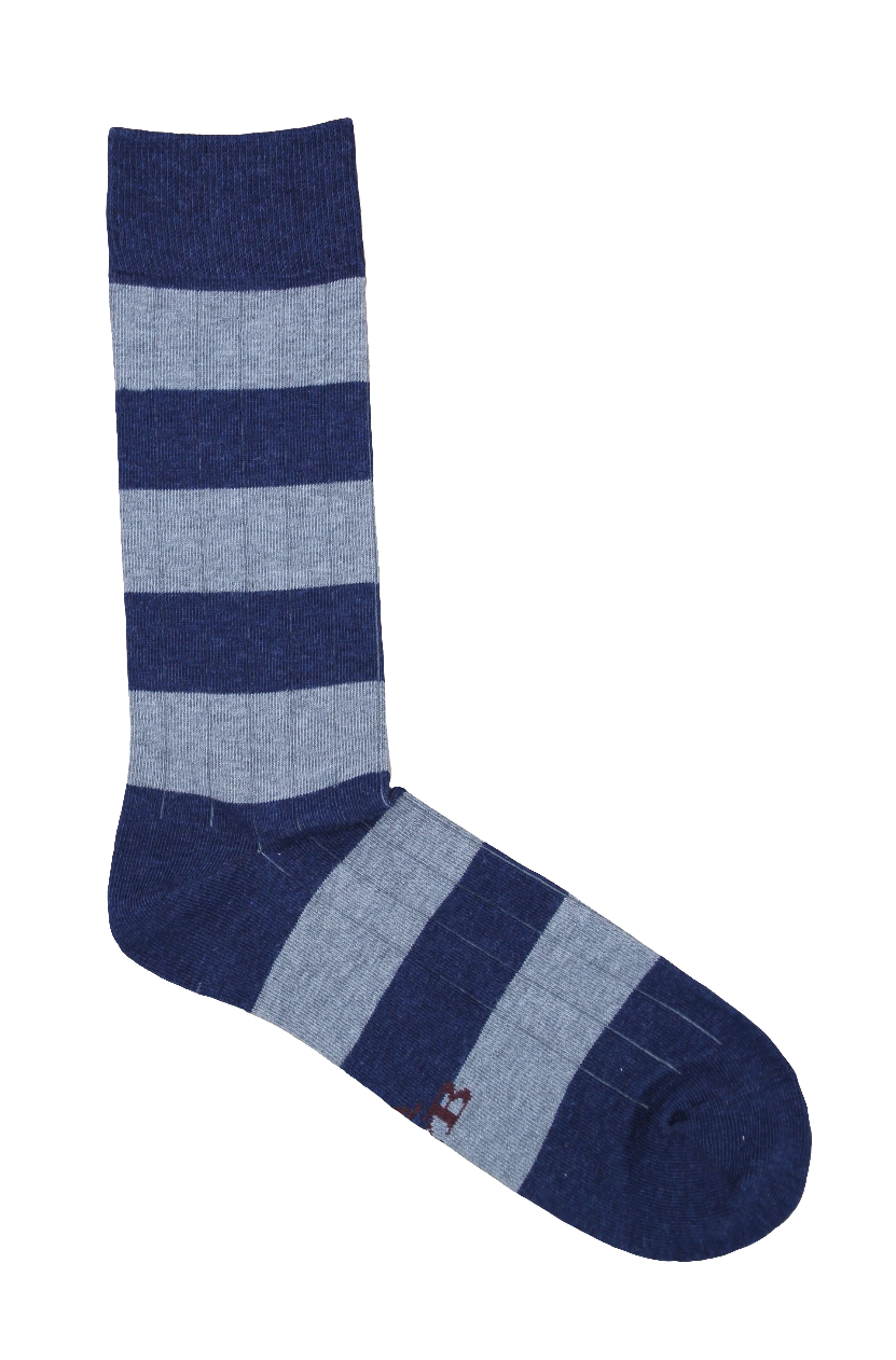 CALCETINES CANALÉ RAYAS AZÚL MARINO GRIS
