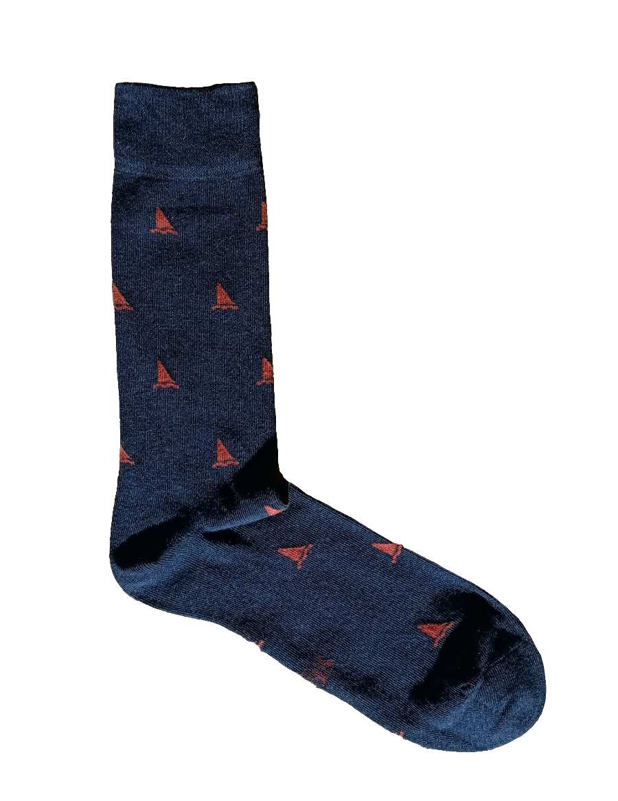 CALCETINES LOGO AZUL MARINO-ROJO