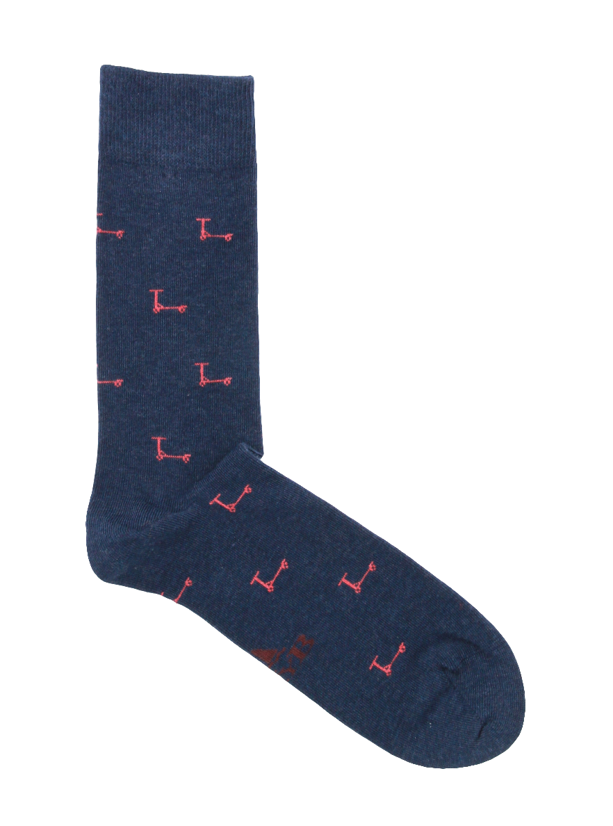 CALCETINES PATINETES AZUL MARINO - ROJO
