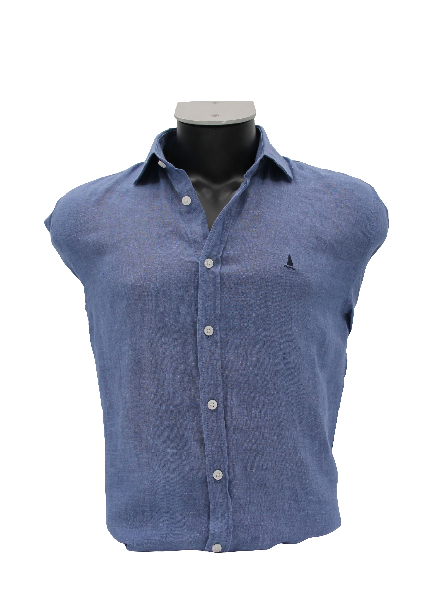 CAMISA LINO AZUL ÍNDIGO