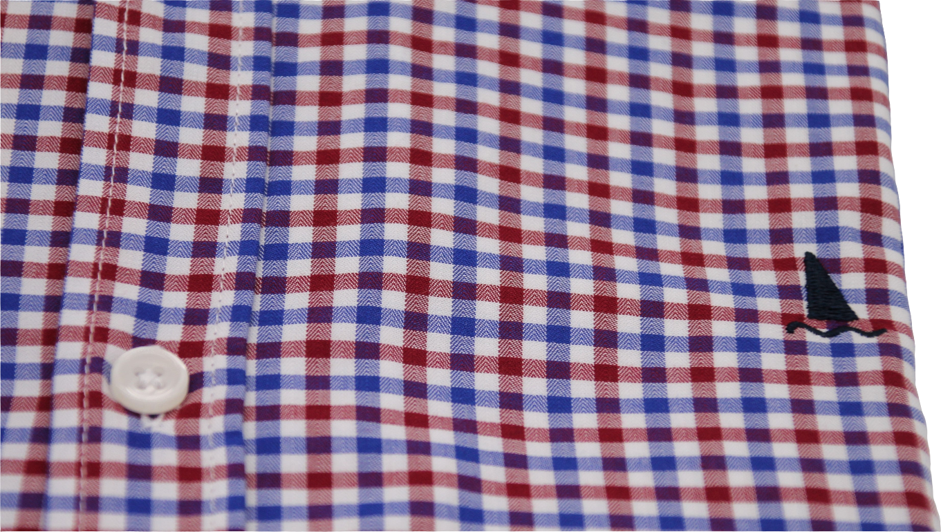 CAMISA CUADRO VICHY GRANATE, AZUL Y BLANCO