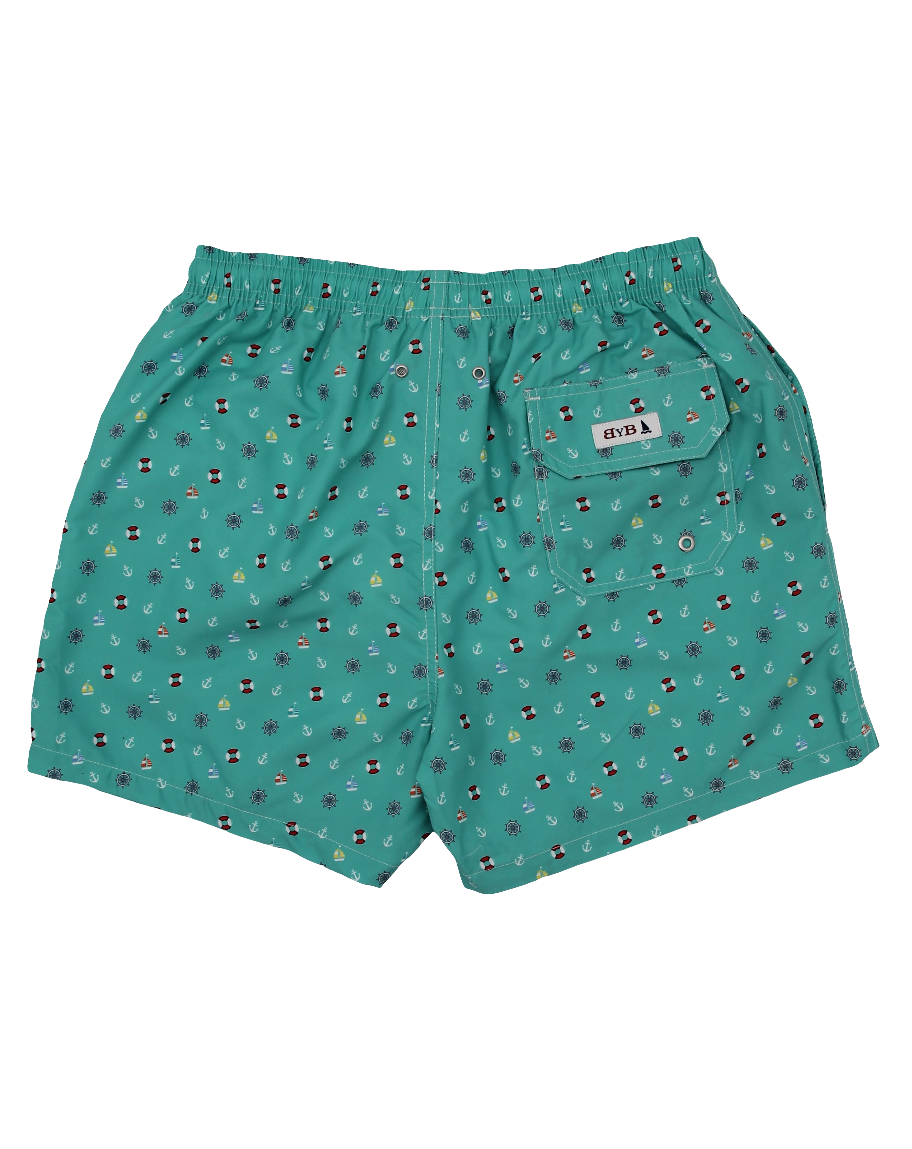 LIGHT BLUE OCTOPI SWIMSUIT WITH NAVY BACKGROUND