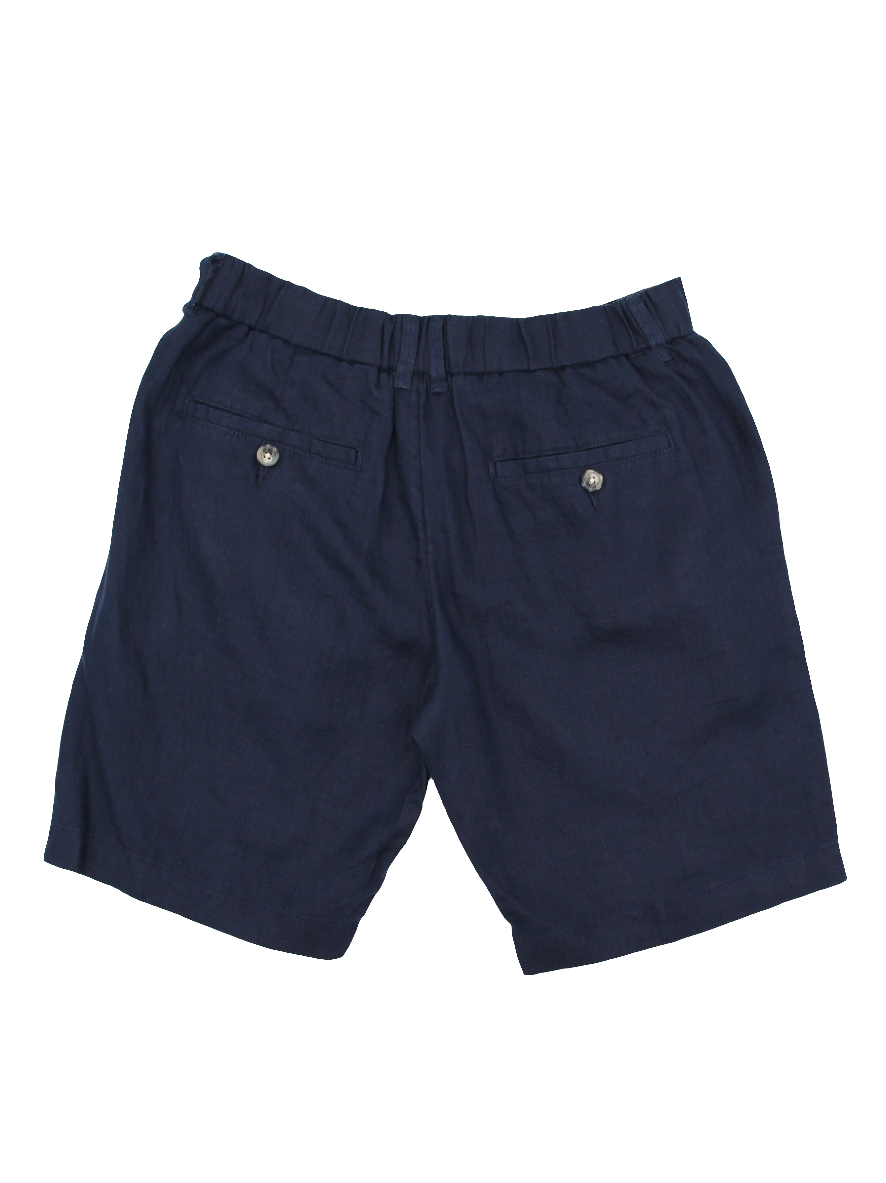 NAVY BLUE LINEN BERMUDA