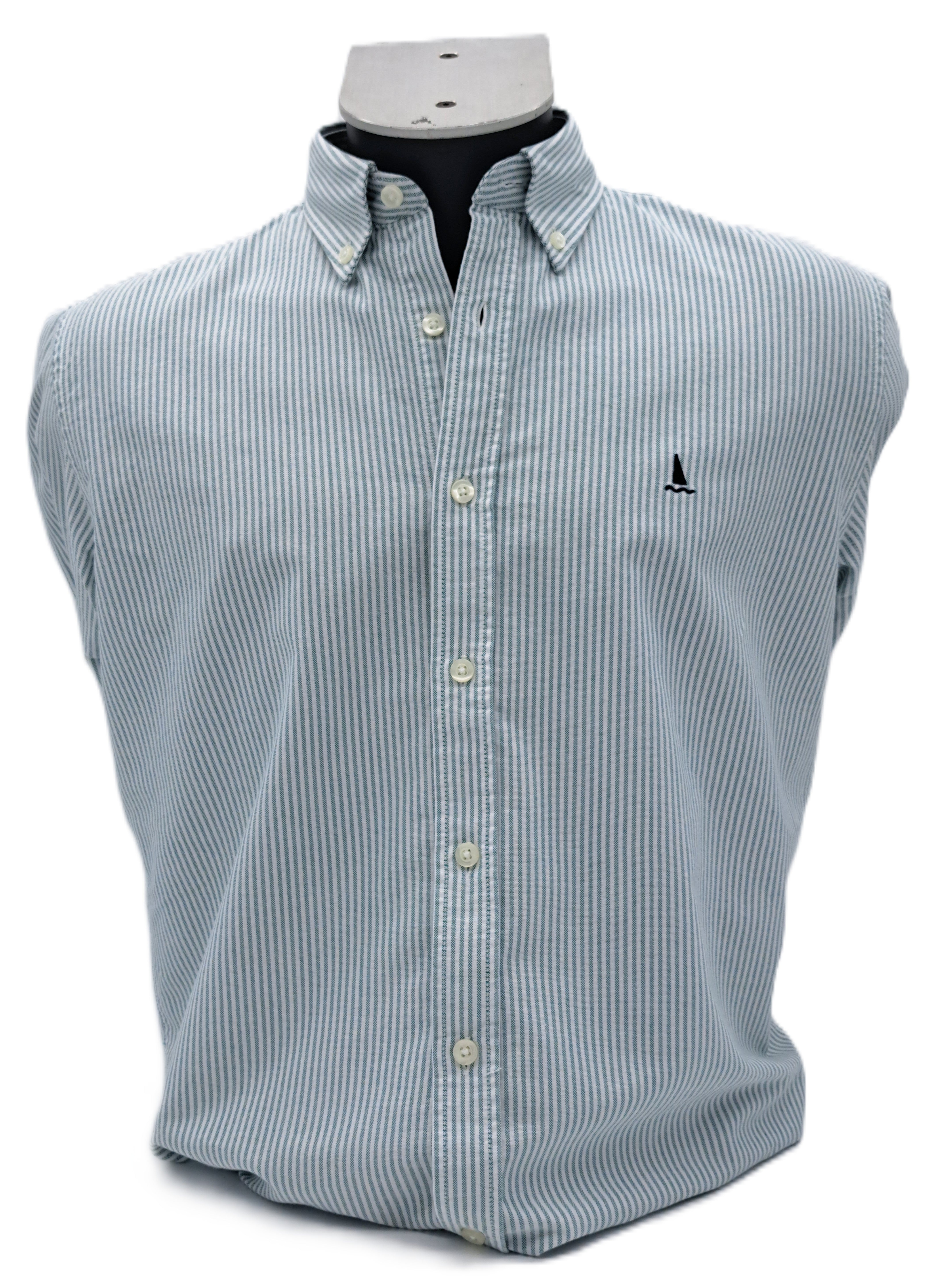 BLUE OXFORD SHIRT WITH POCKET/BUTTONS ON THE COLLAR