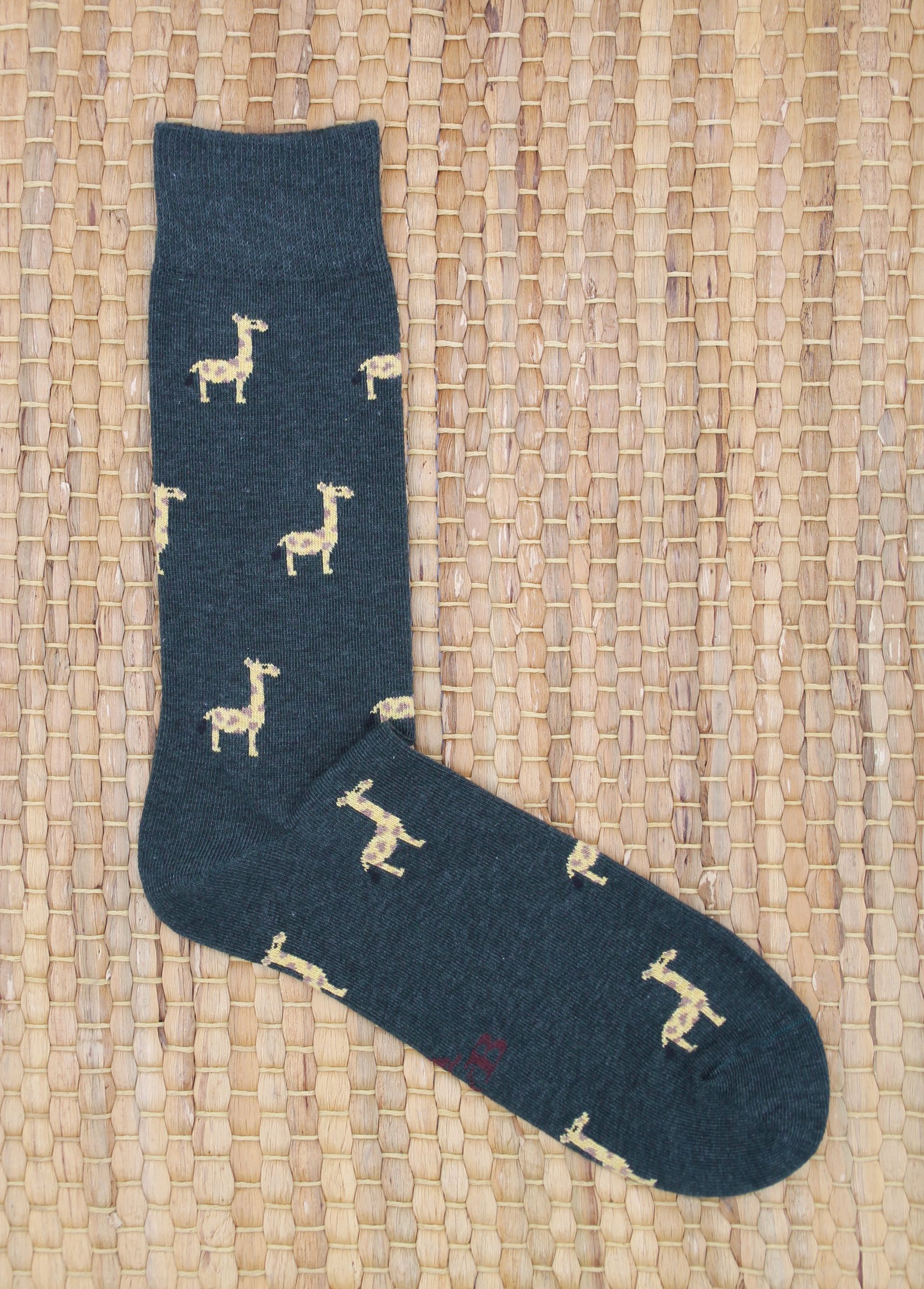BOTTLE GREEN GIRAFFE SOCKS B2B