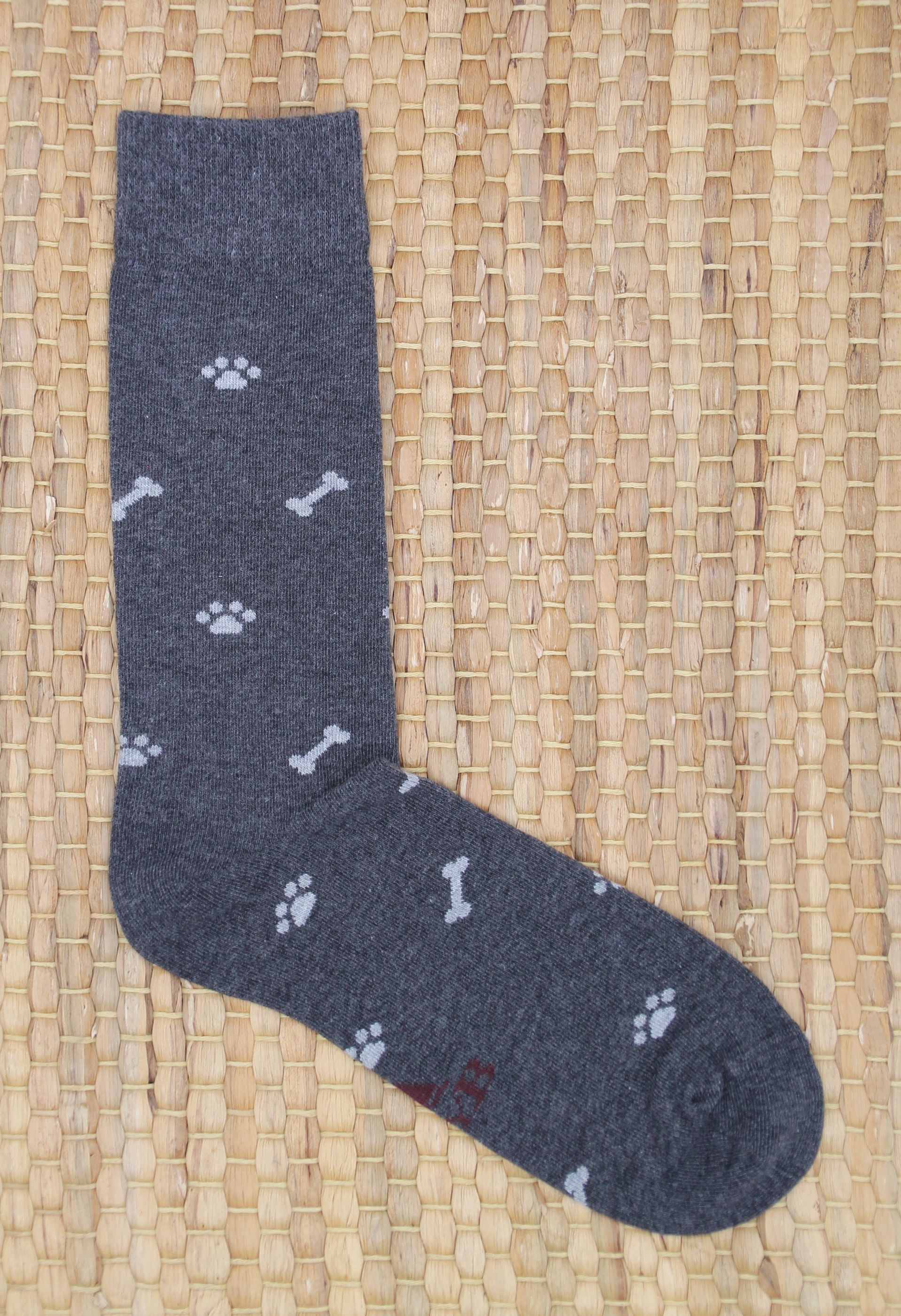 DARK GREY FOOTPRINTS AND BONES SOCKS B2B