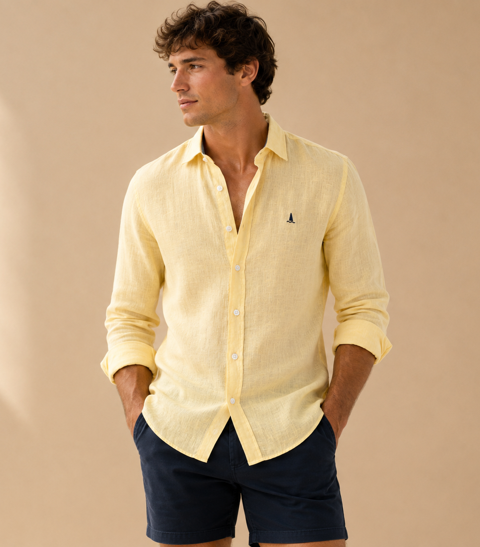 CAMISA LINO AMARILLO