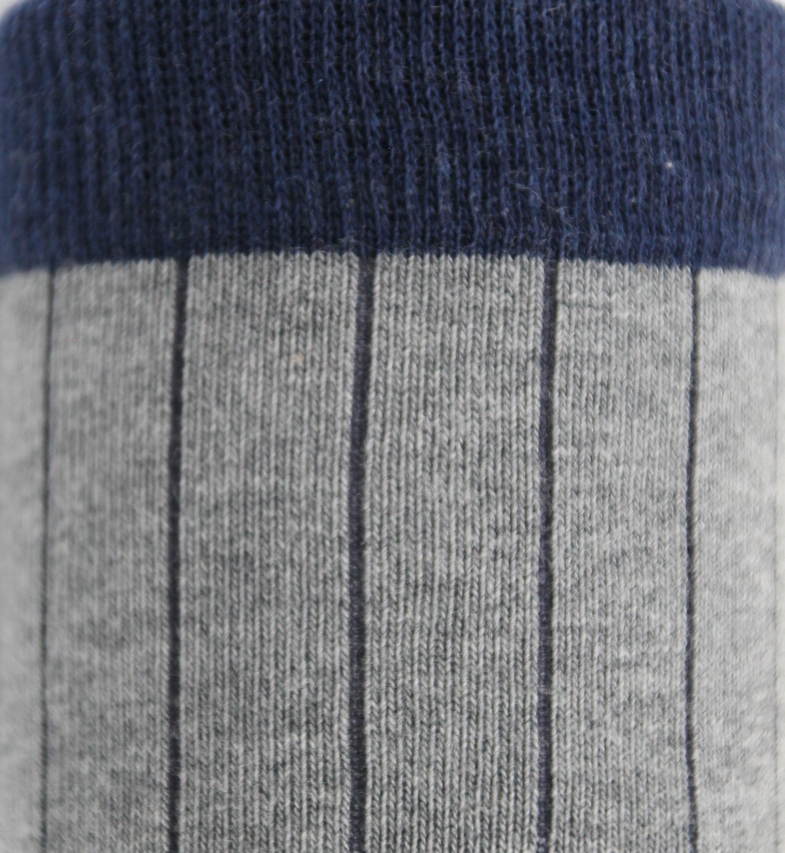 LIGHT GREY - NAVY BLUE B2B RIBBED LONG SOCKS